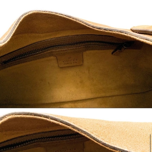Tom Ford for Gucci Whipstitch Suede Wood-handle Bag - Picture 9 of 14